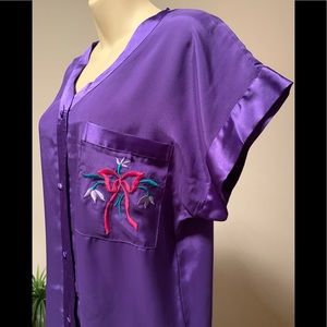 Like New Baseball jersey style but sexy silky purple nightgown. Knee length.
